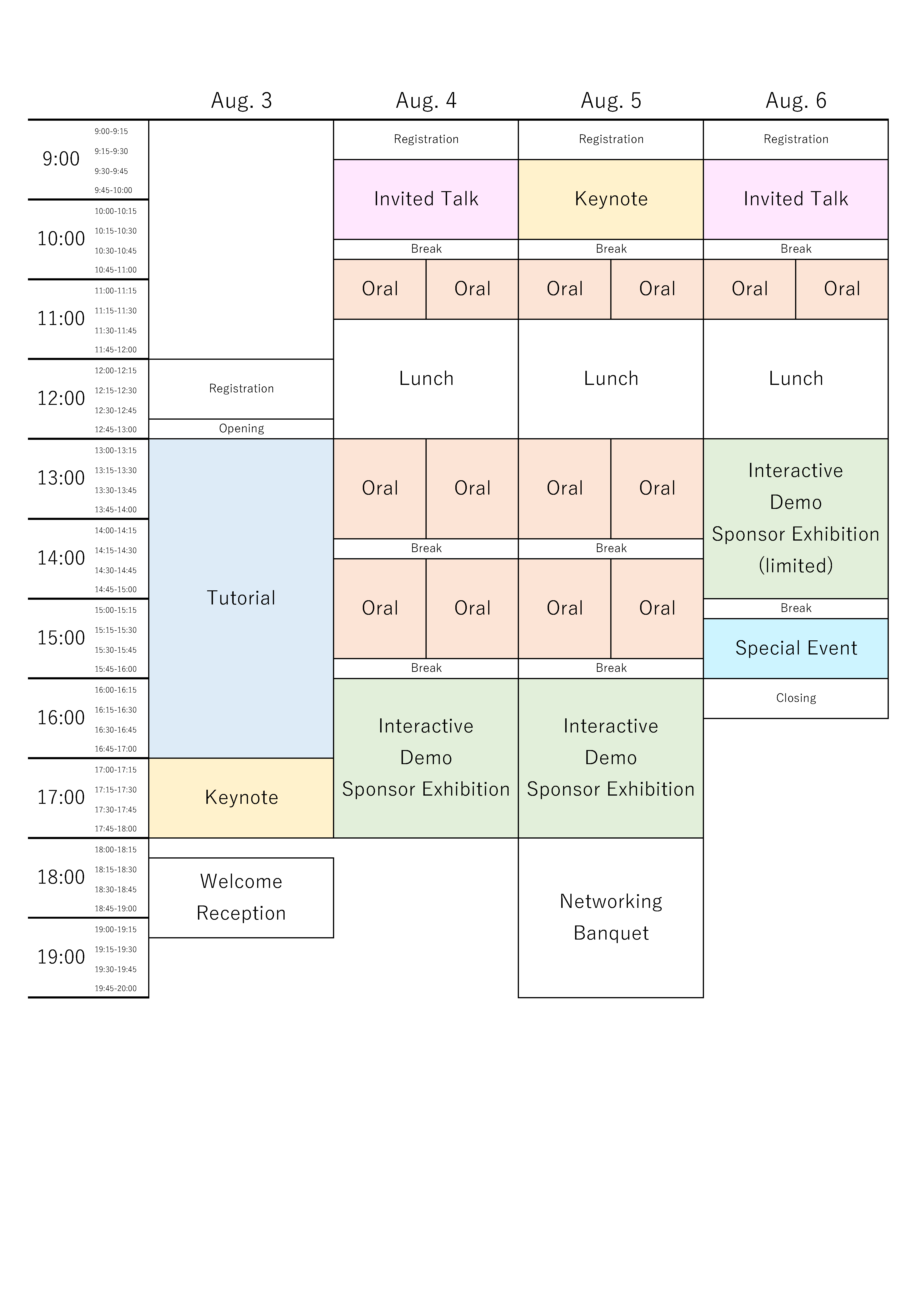 tentative timetable